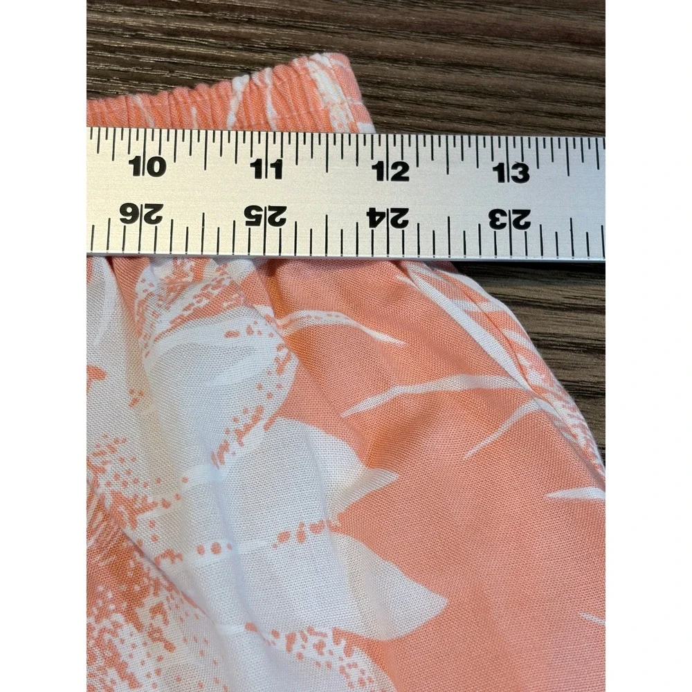 Avon Fashions Rayon Shorts Shirt Set 12 Peach Tropical Floral USA Resort 2 Piece